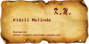Klézli Melinda névjegykártya